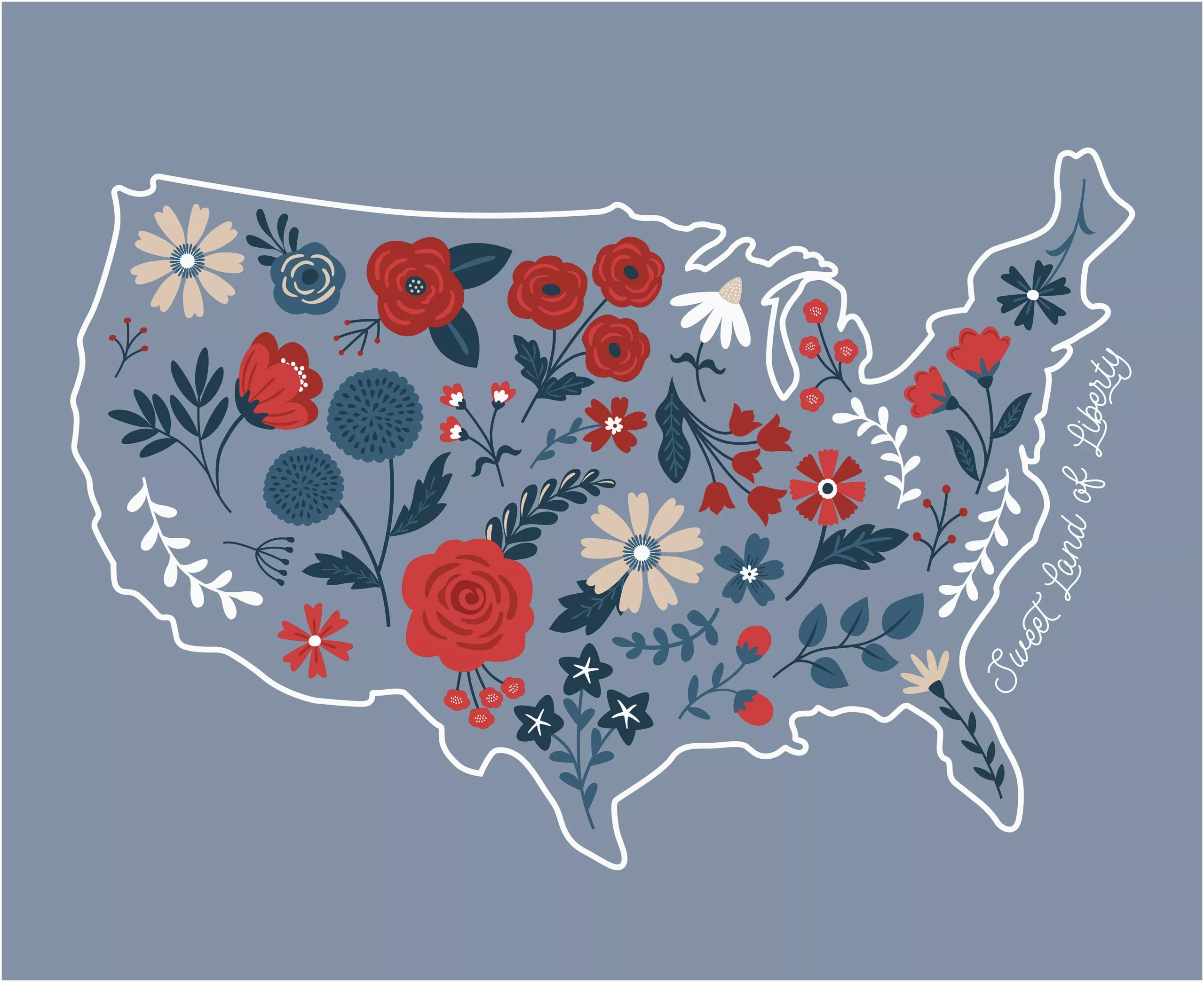 Red, White & True | Sweet Land of Libety Panel by Dani Mogstad for Riley Blake | P13190