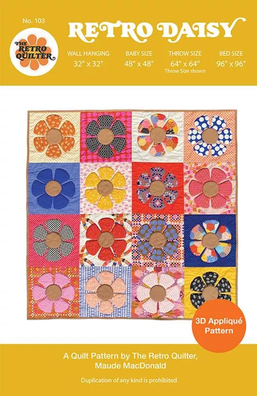 Retro Daisy Quilt Pattern by The Retro Quilter
