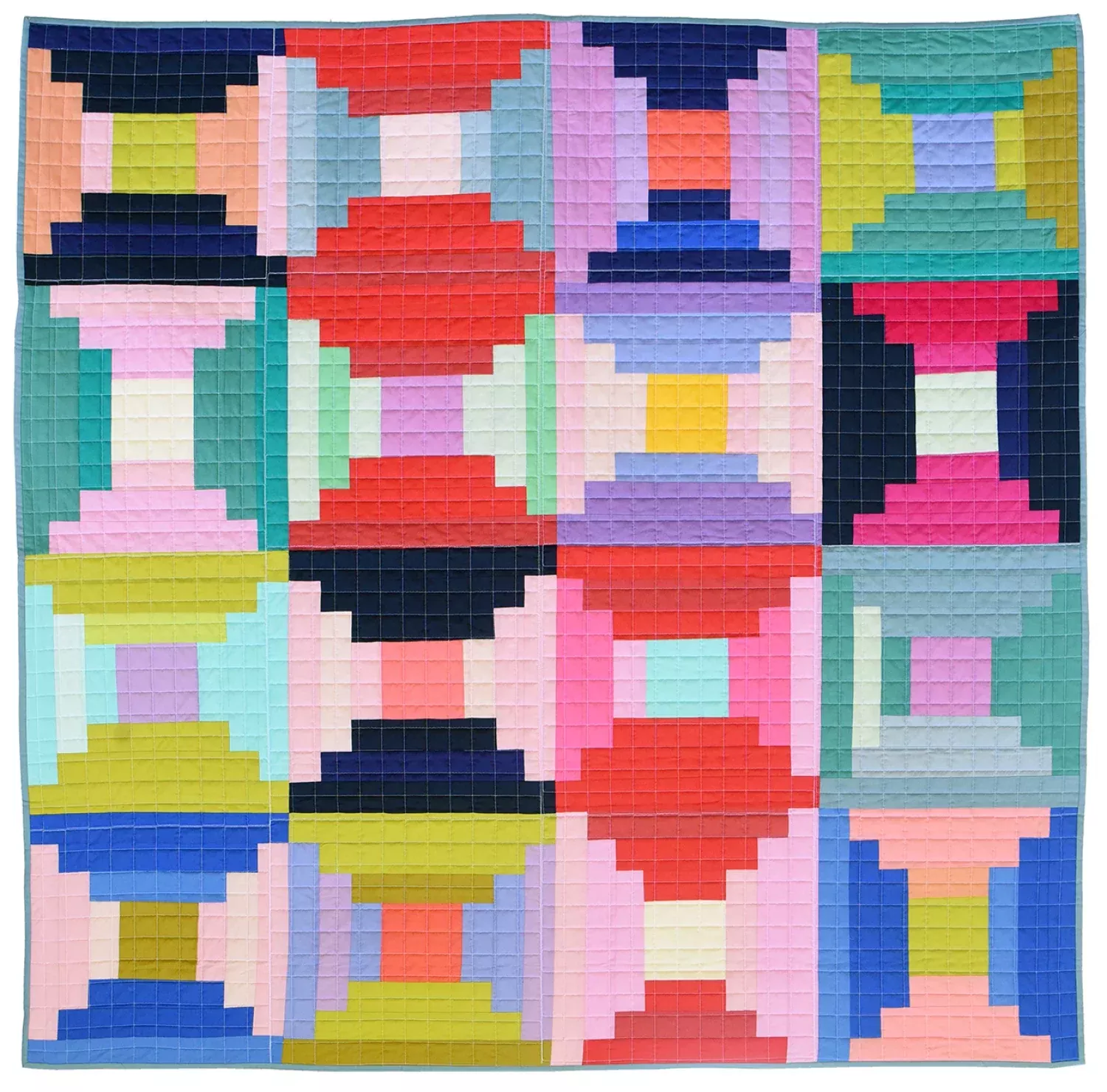 Ruby + Bee Blenders | Courthouse Steps Quilt Kit by Annabel Wrigley for Windham | 52" x 52"
