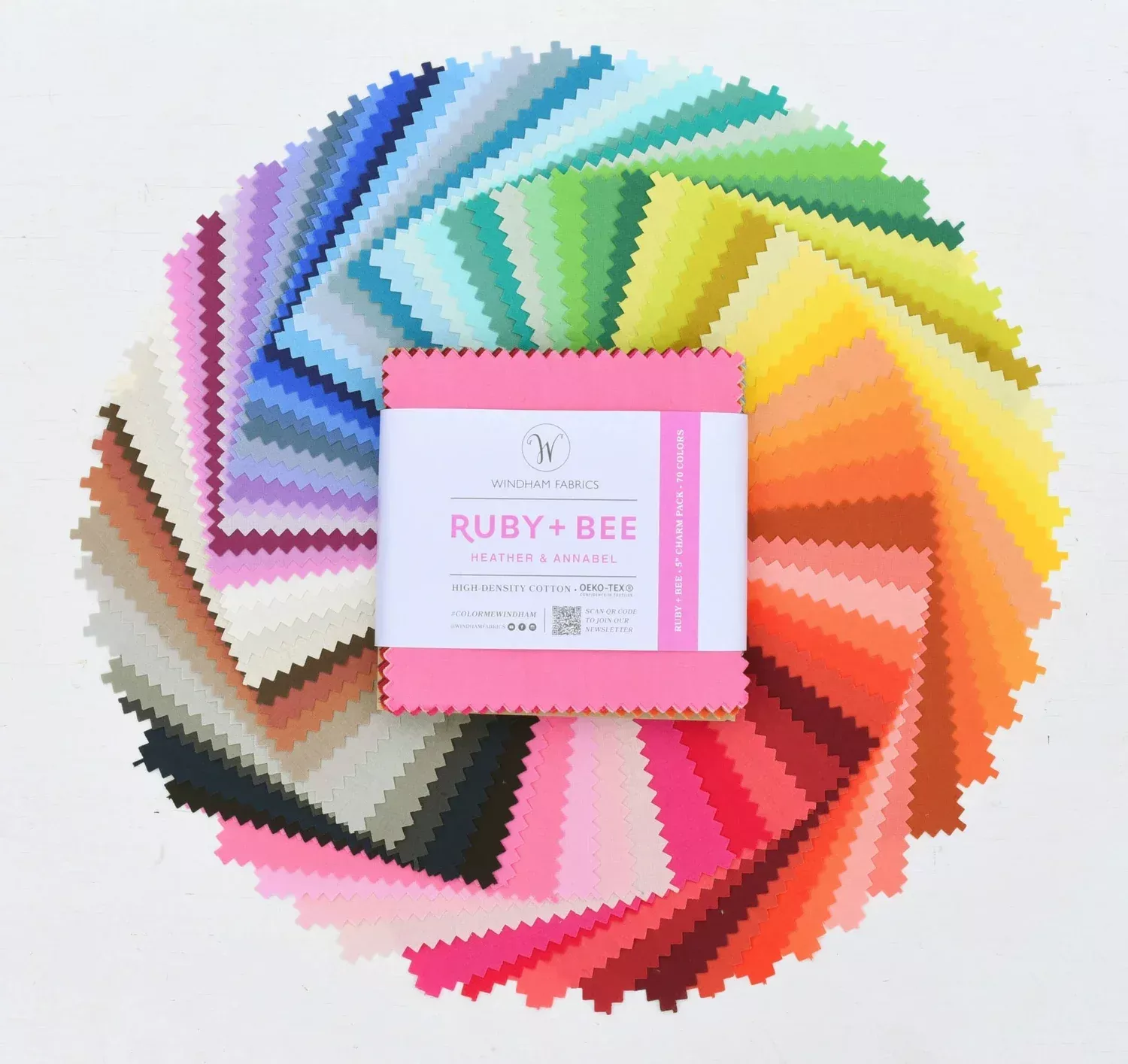 Ruby + Bee Solids | 5" Charm Pack - Full Collection from Windham Fabrics | 70 pcs