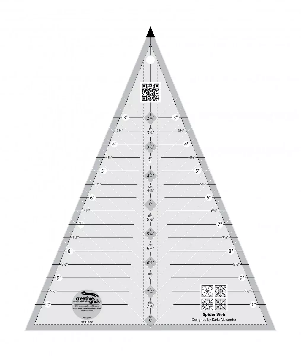 Ruler - Creative Grids Spider Web Quilt Ruler # CGRKA6