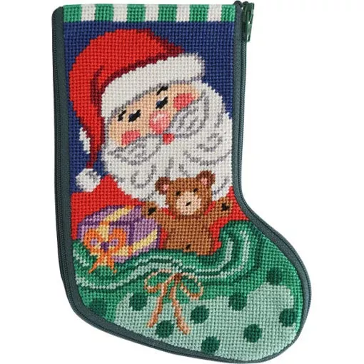 Santa and Toys Mini Stocking Stitch and Zip
