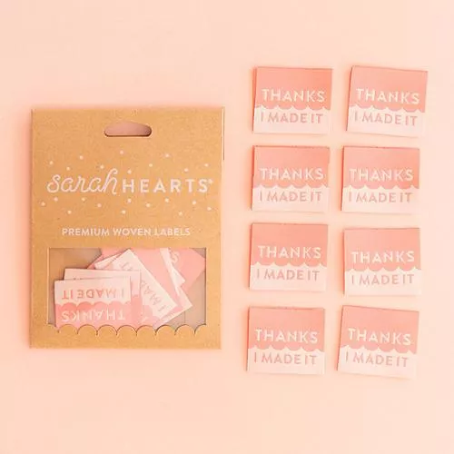 Sarah Hearts Premium Woven Labels