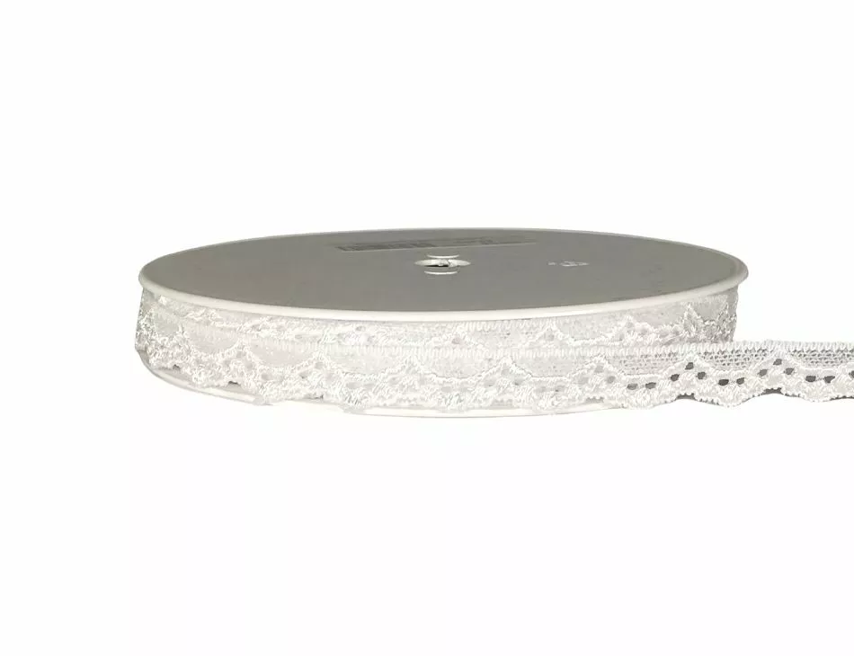 Scallop Elastic Lace 8mm White