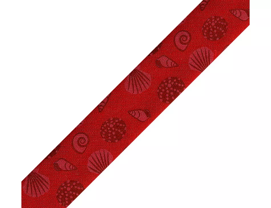 Seashells Red Bias Tape