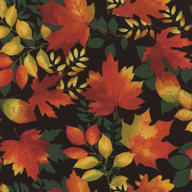 Seeds of Gratitude 7700-68 Forest Leaves by Art Loft for Studio E Fabrics