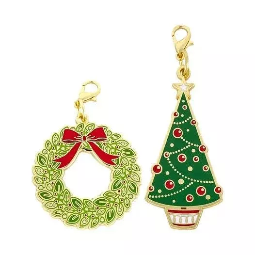 Set of Two Tree & Wreath Sew Cute Zipper Charms by Cathe Holden for Moda