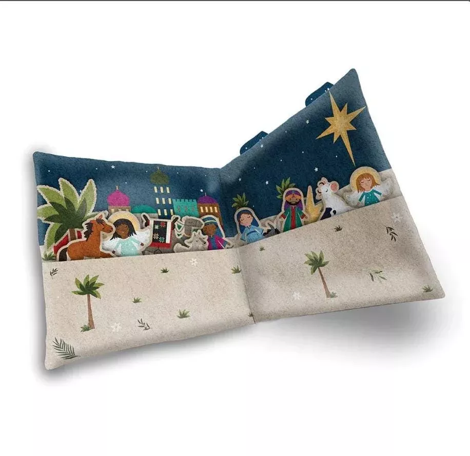 Silent Night Felt Nativity Panel - Jennifer Long - Riley Blake Designs