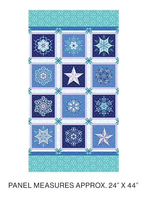 Snowflake Panel Blue 24 x44"