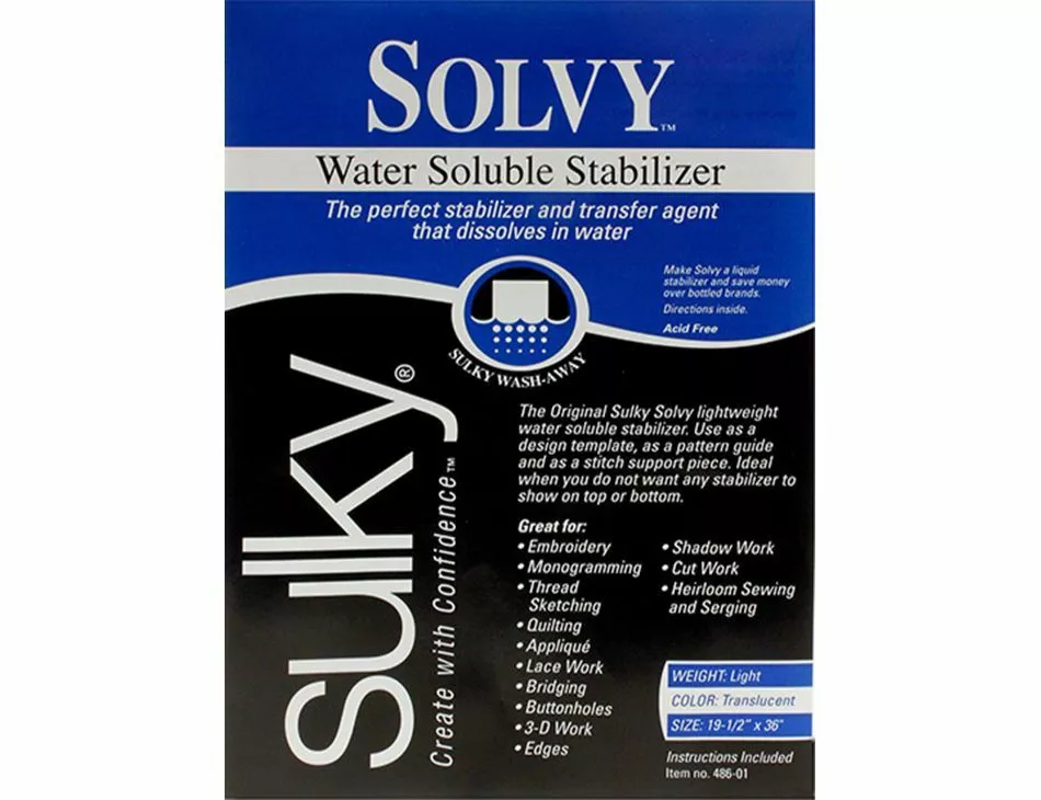Solvy Wash-Away Stabilizer Light