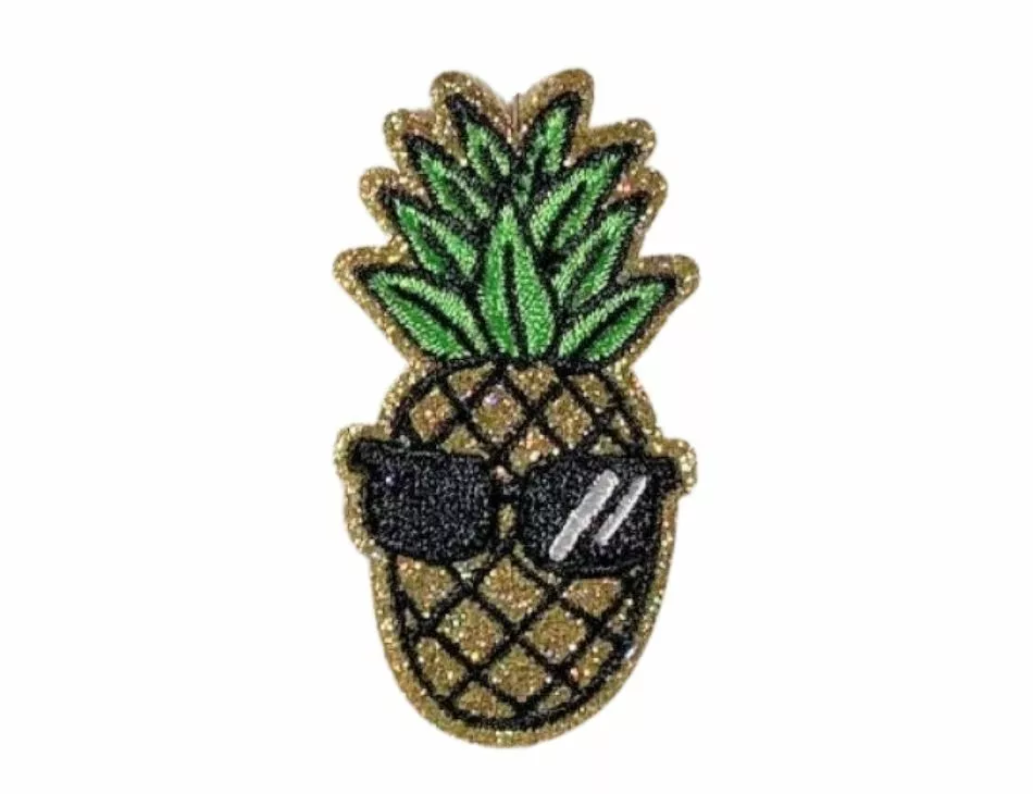 Sparkly Cool Pineapple Applique Patch