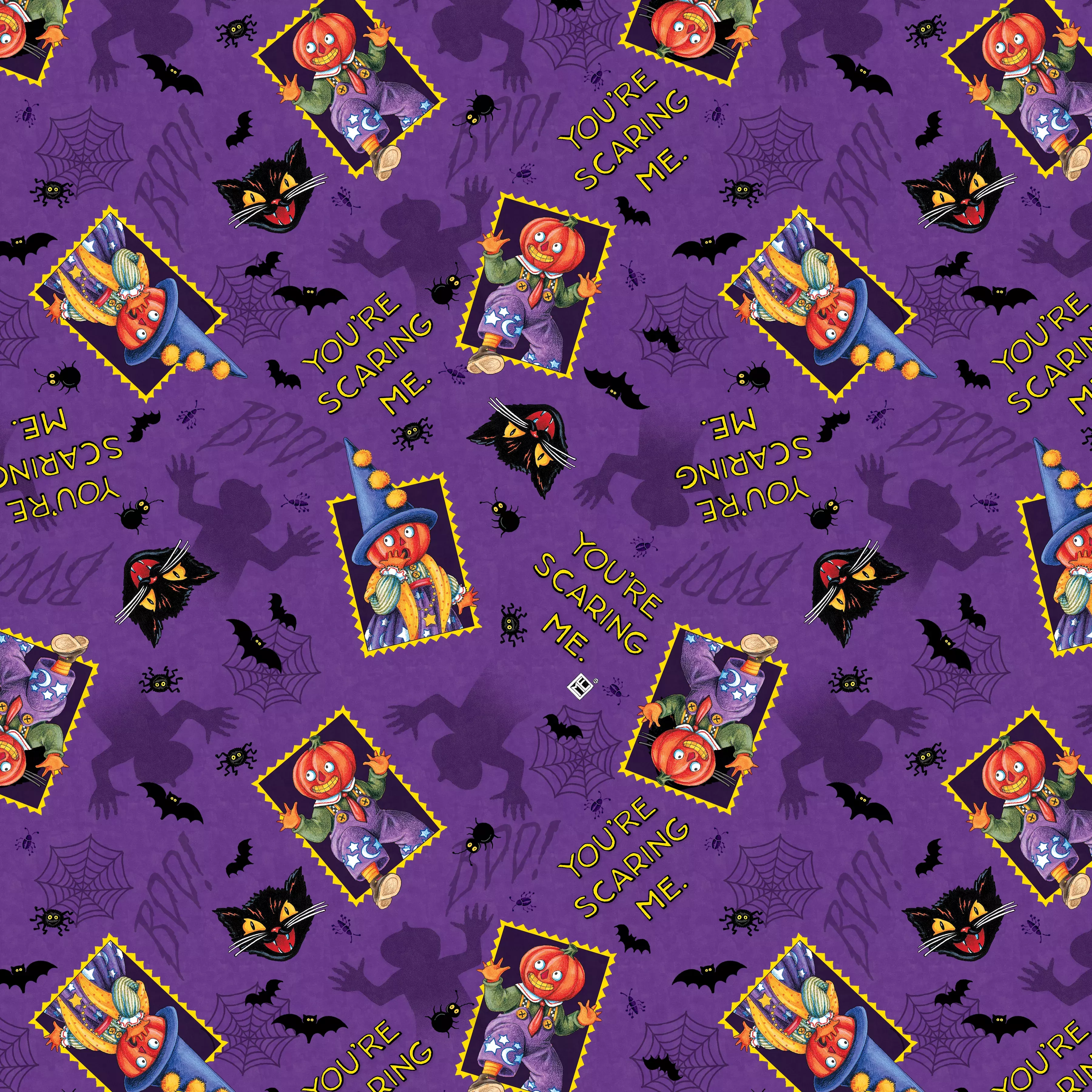 Spooky Cute Halloween | You're Scaring Me - Purple by Mary Engelbreit for FreeSpirit | PWMY011.PURPLE