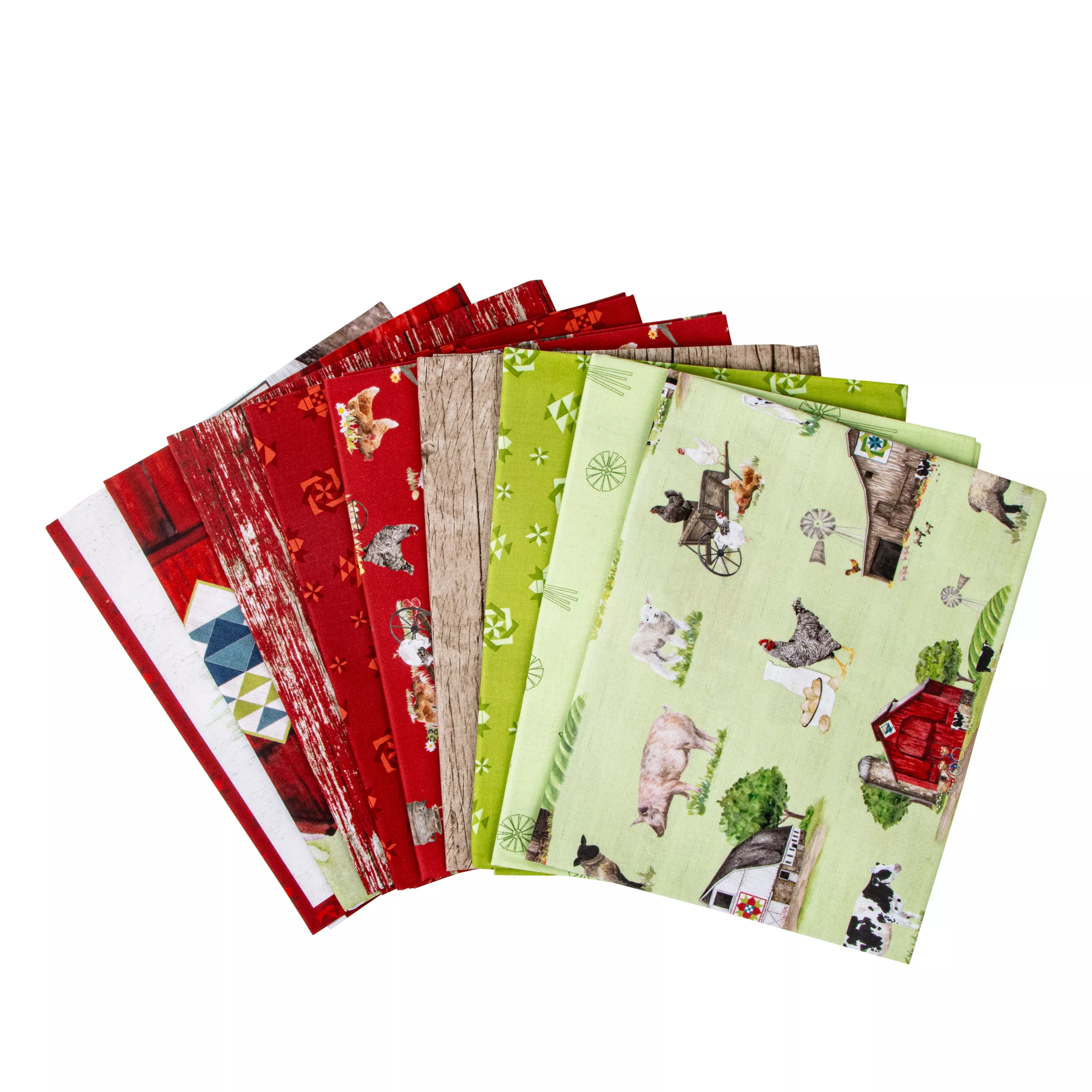 Spring Barn Quilts | 1-Yard Bundle Green by Tara Reed for Riley Blake Designs | 9 pcs