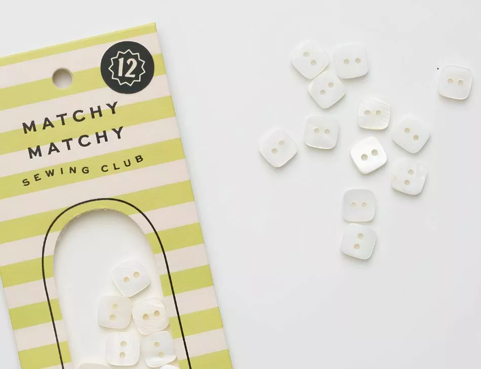 Square Shell 1/2" Buttons