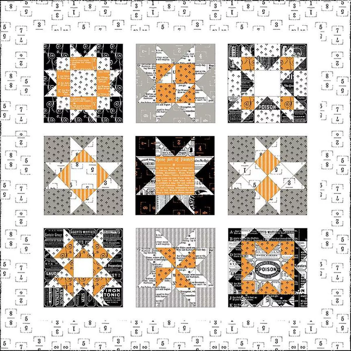 “Star Sampler” Queen Of We’en Quilt Kit 53.5″x53.5″
