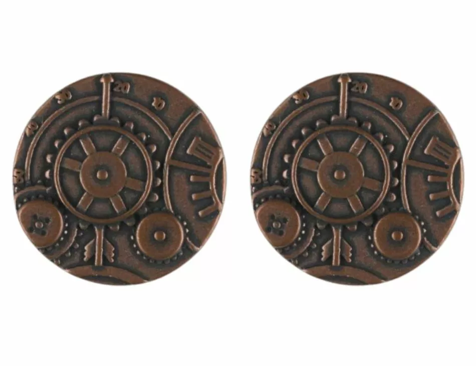 Steampunk Buttons Antique Copper 30mm