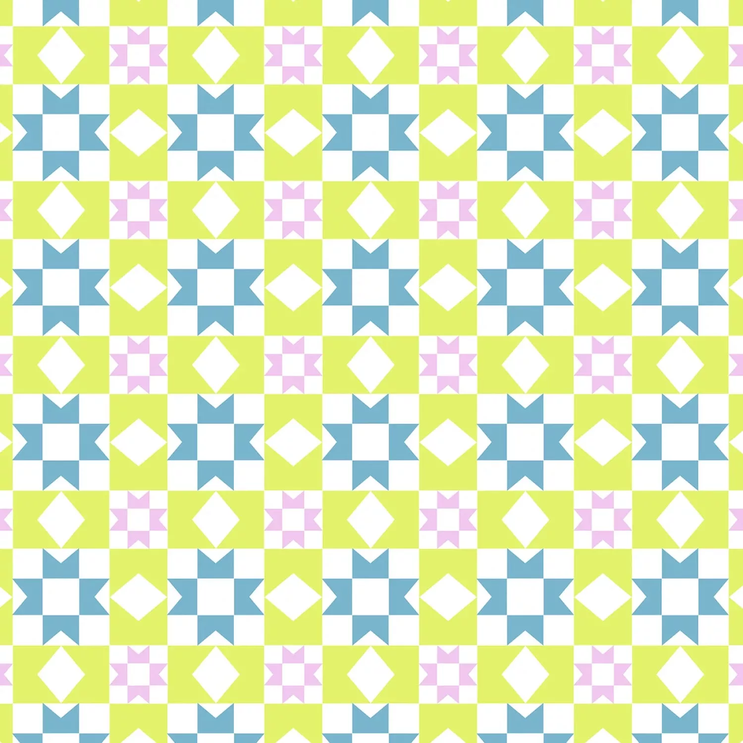 Stitch & Glow | White Vivid Patchwork by Faye Guanipa for Dear Stella | STELLA-DFG3284WHITE