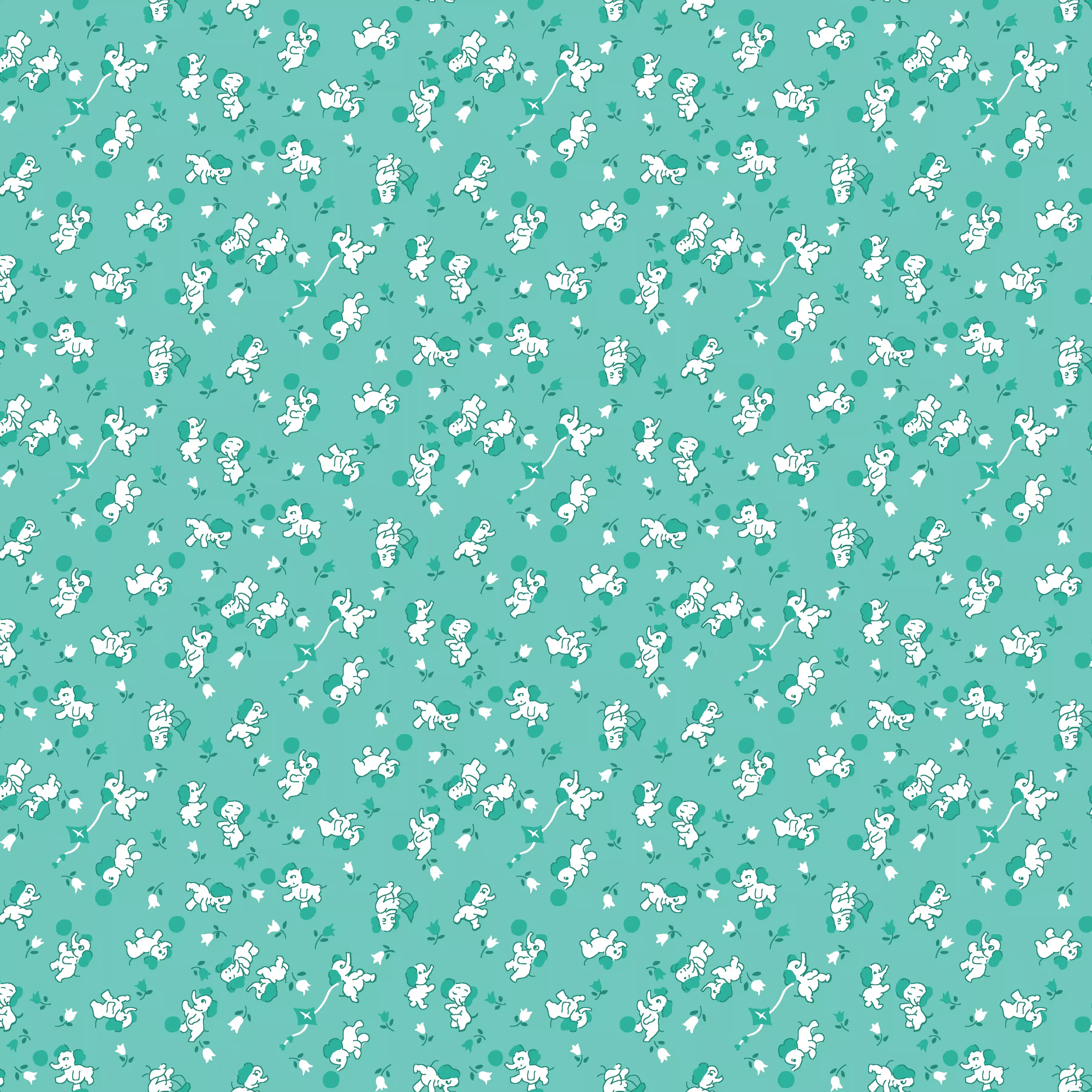 Storytime 30's | Elephants Teal by Penny Rose Studio | C8453-TEAL