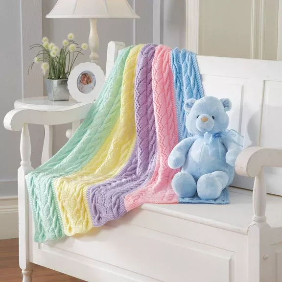 Striped Cables Blanket