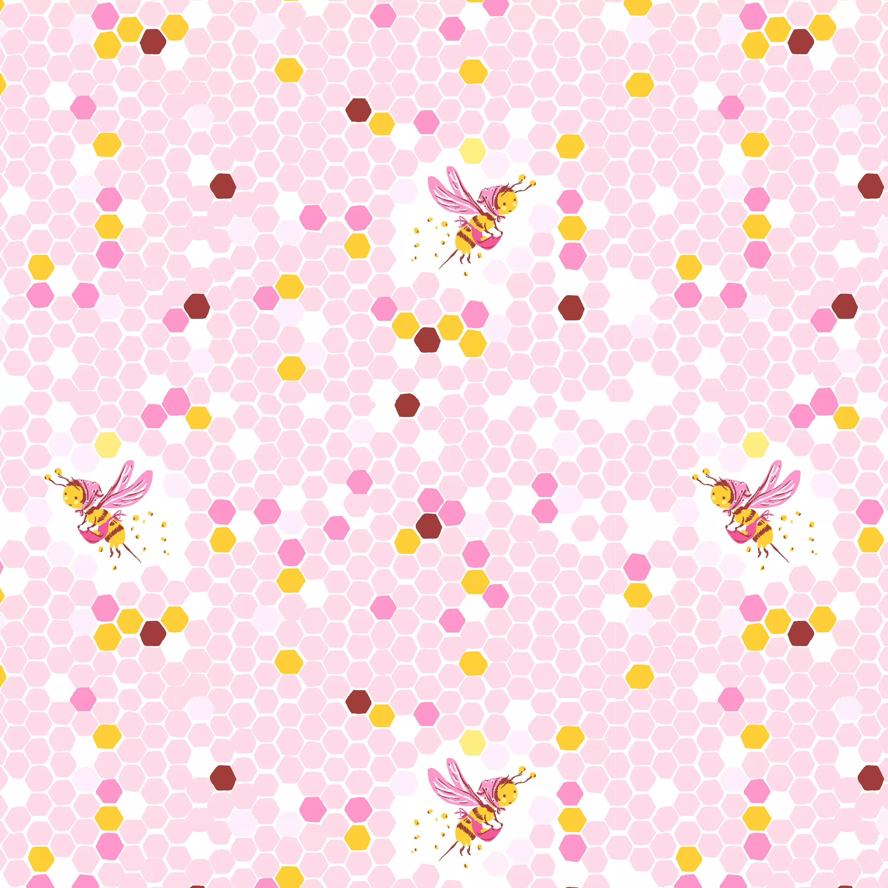 Studio Edit | Hex Bee - Pink by Heather Ross for Windham Fabrics | 37025D-6
