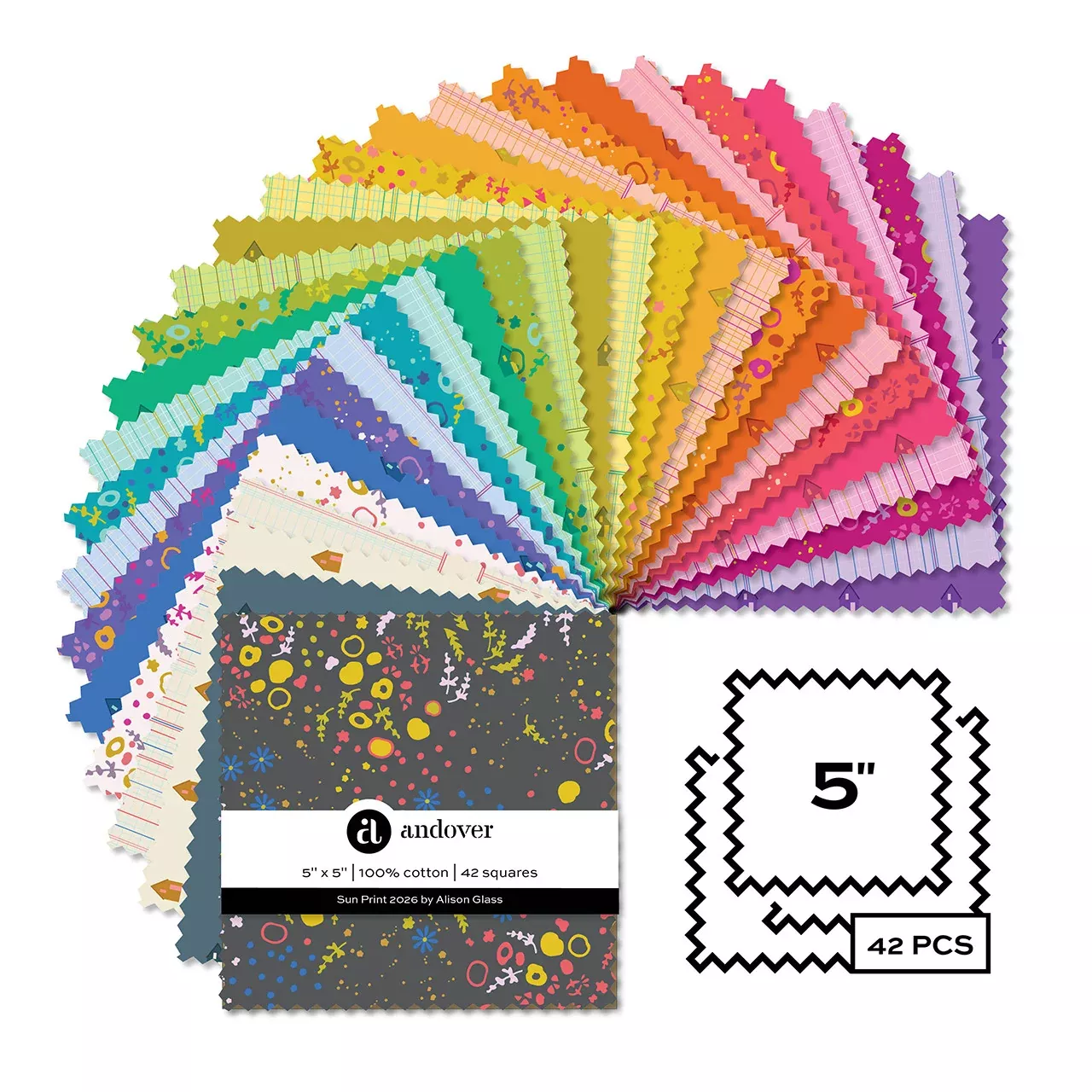 Sun Print 2026 | 5" Charm Pack by Alison Glass for Andover Fabrics | 42 pcs