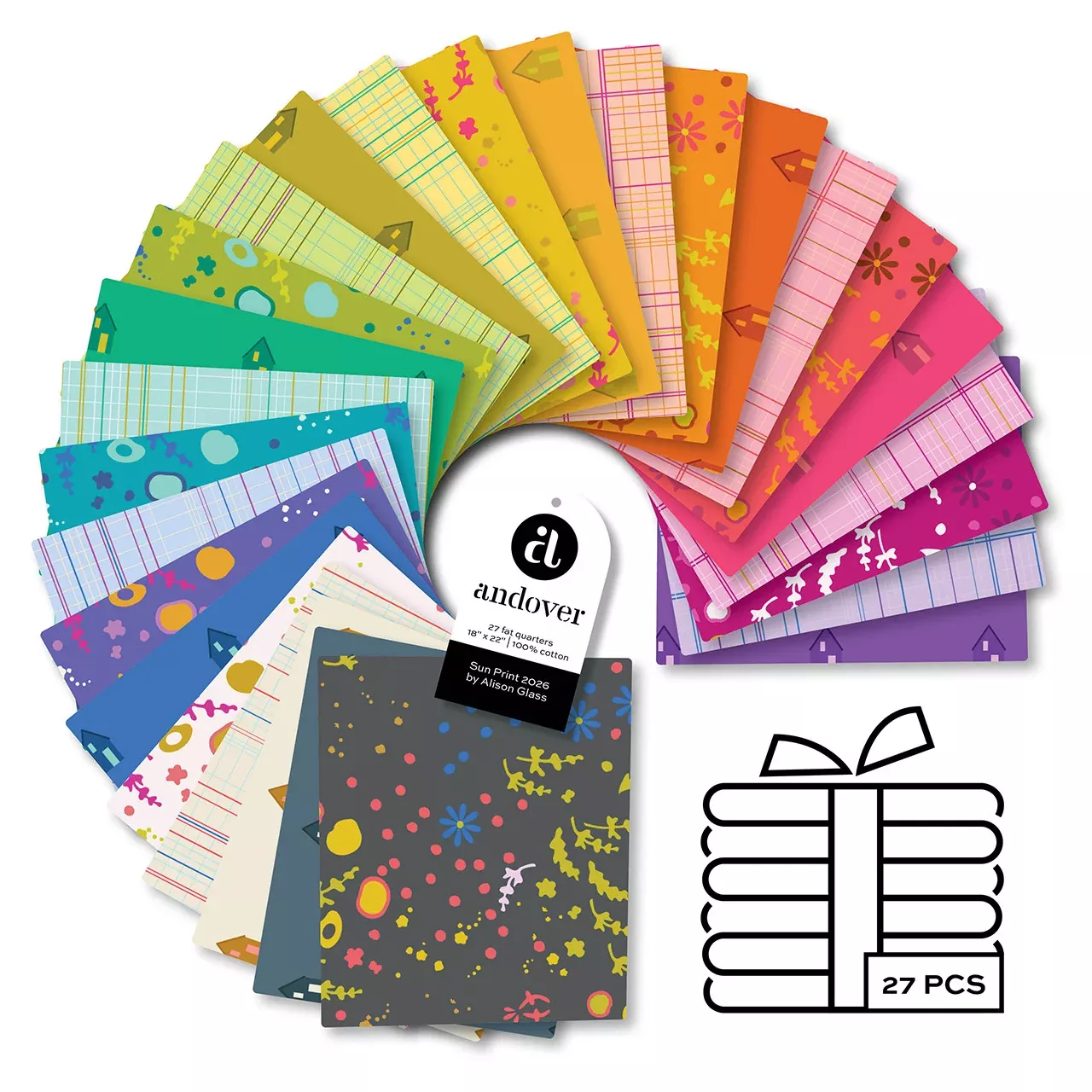 Sun Print 2026 | Fat Quarter Bundle by Alison Glass for Andover Fabrics | 27 pcs