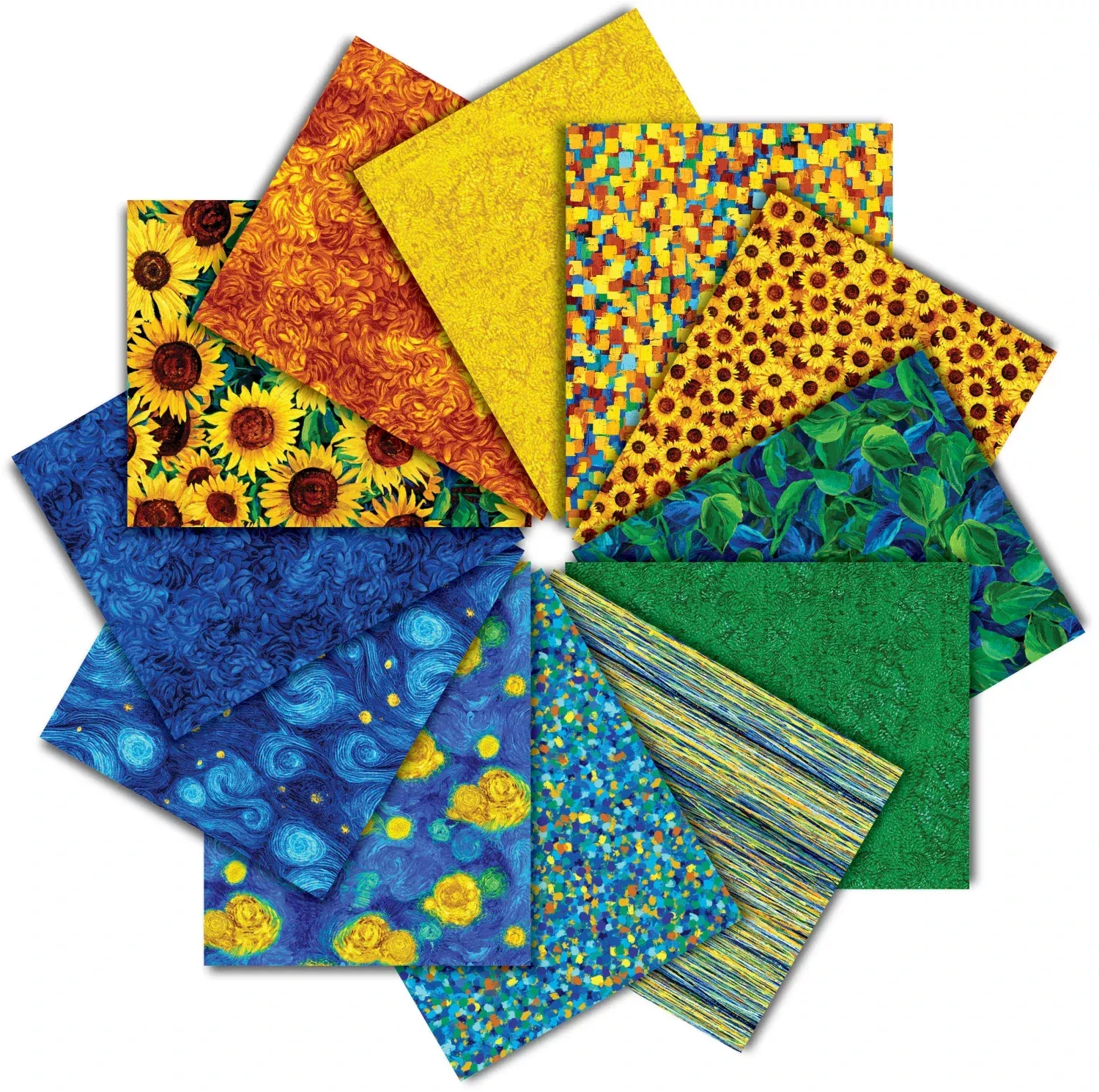 Sunflower Symphony | Fat Quarter Bundle by Chong-A Hwang for Timeless Treasures | 12 pcs