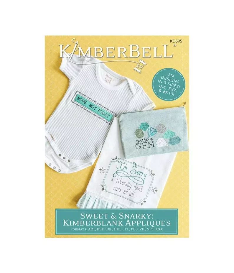 *SWEET & SNARKY: KIMBERBLANK APPLIQUES//6 DESIGNS IN 3 SIZES//EMBROIDERY DESIGNS//CD-MULTI FORMAT//KIMBERBELL