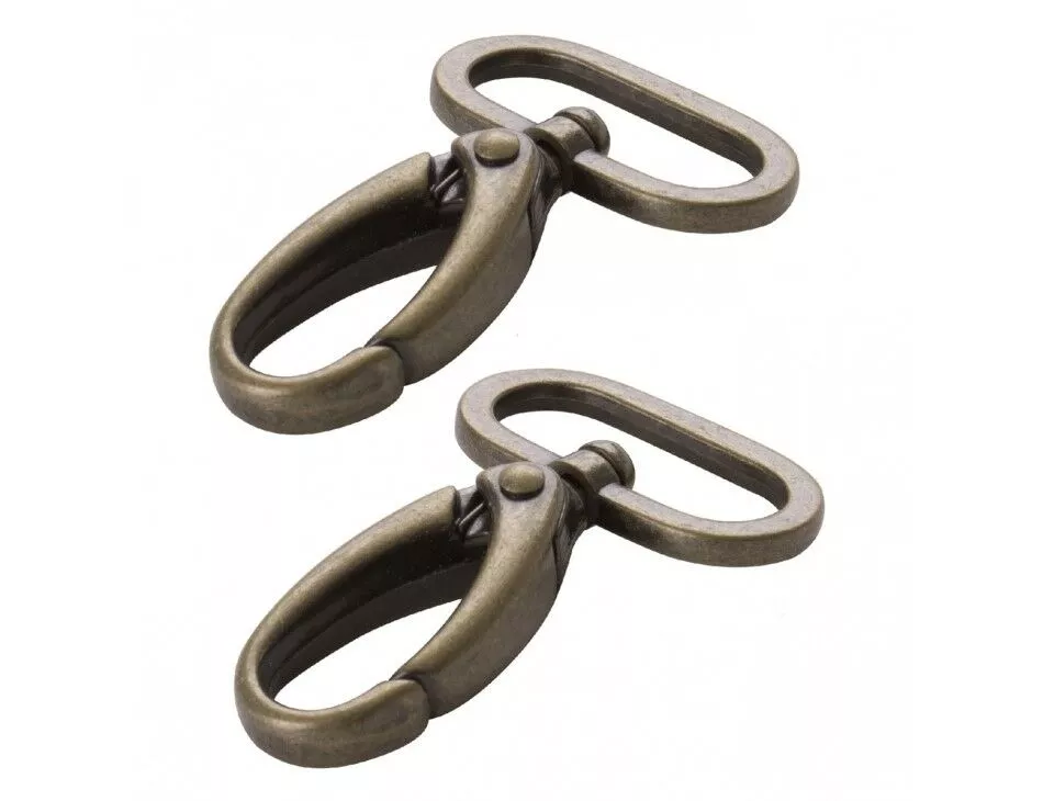 Swivel Hook 1" Antique Brass Set of Two