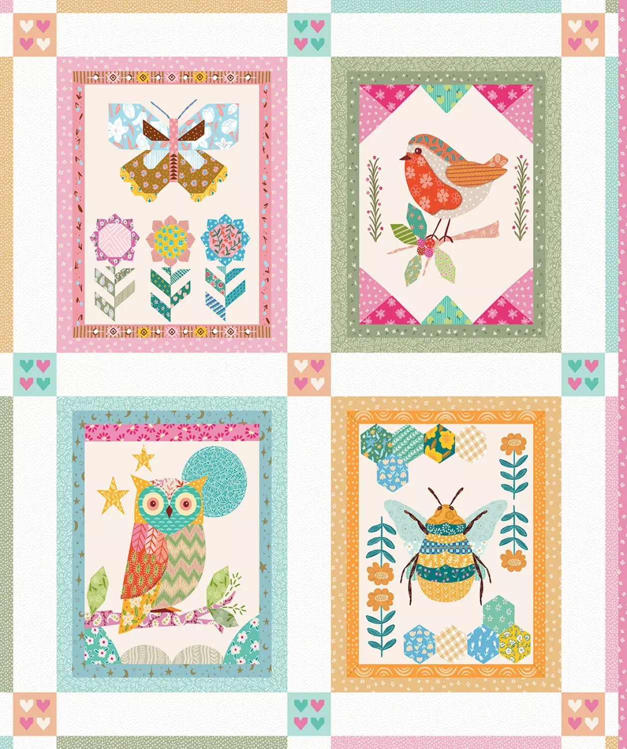 Things with Wings | Winged Animal Panel by Jo Reid for P&B Textiles | TWWI5997-PA