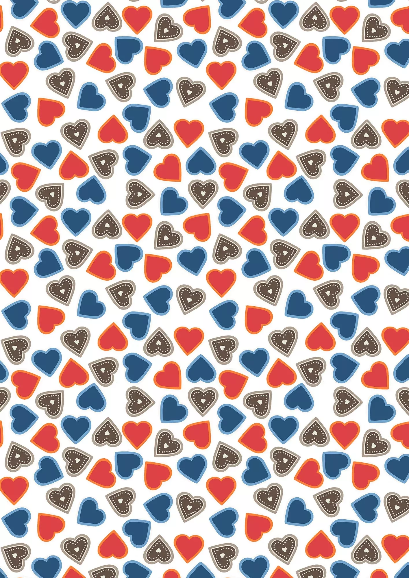 Tomten's Folklore Christmas | Hearts on White by Eva Melhuish for Lewis & Irene | CE43