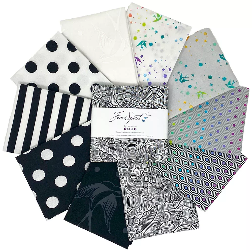 True Colors | 5" Charm Pack - Graphite by Tula Pink for Free Spirit | 42 pcs