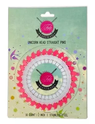 Tula Pink 2" Unicorn Head Straight Pins