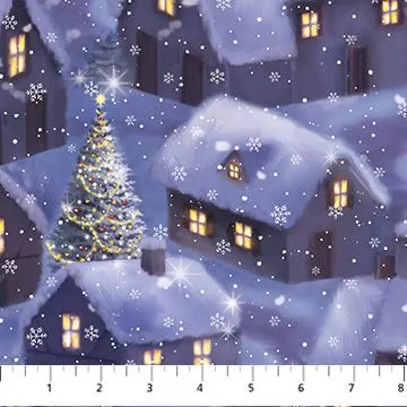 'Twas The Night Before Christmas - Blue Houses