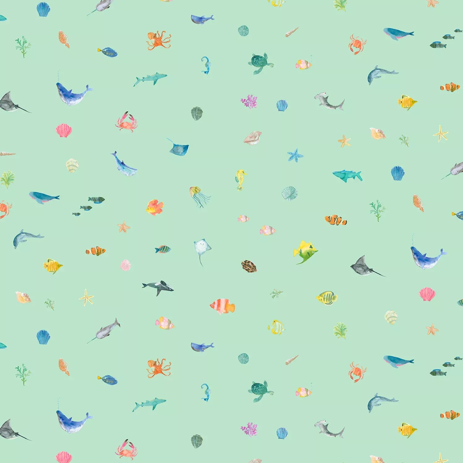 Under the Sea | Sea Treasures - Sea Foam by Wee Blue Bell for Lewis & Irene | WB050