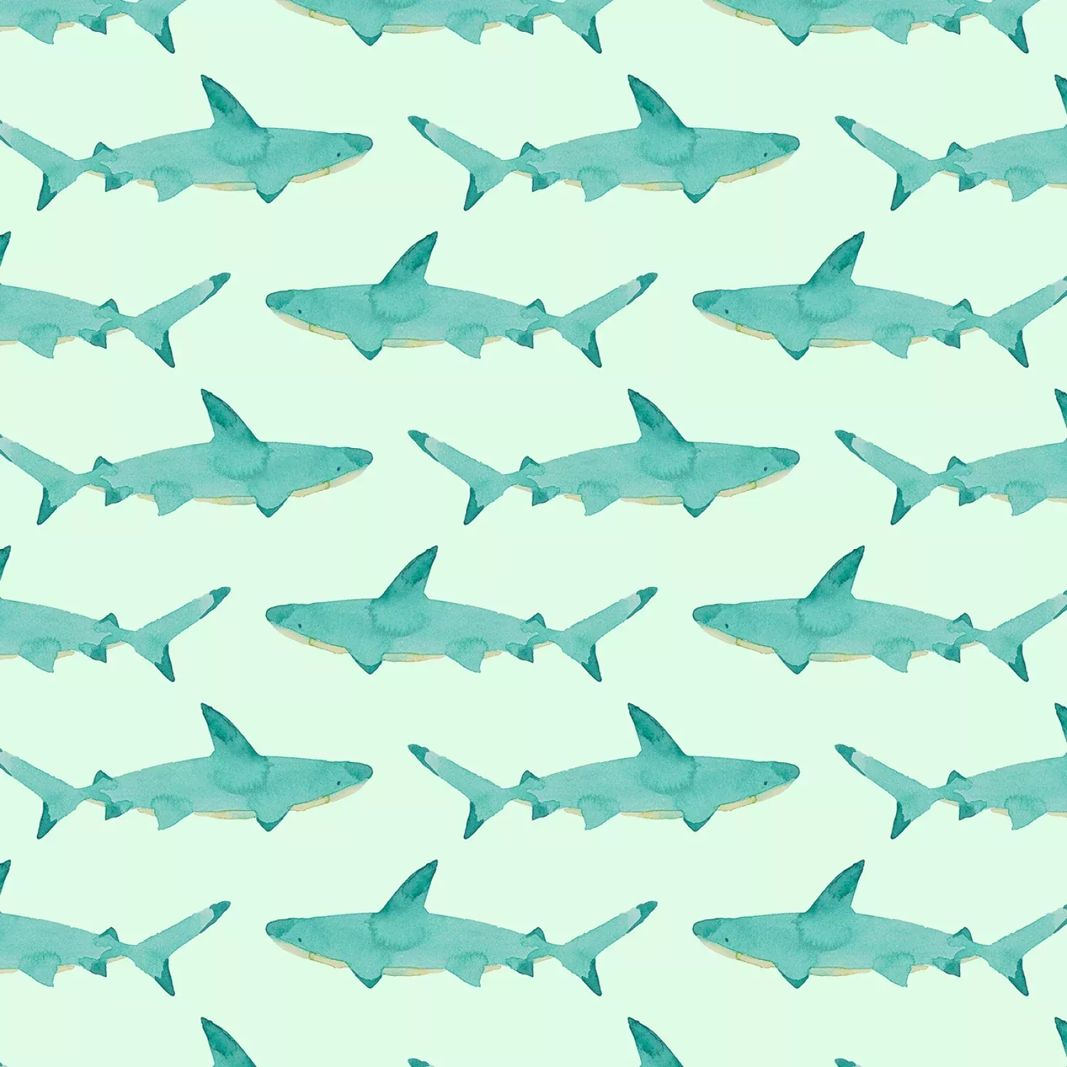 Under the Sea | Sharks - Aqua by Wee Blue Bell for Lewis & Irene | WB059