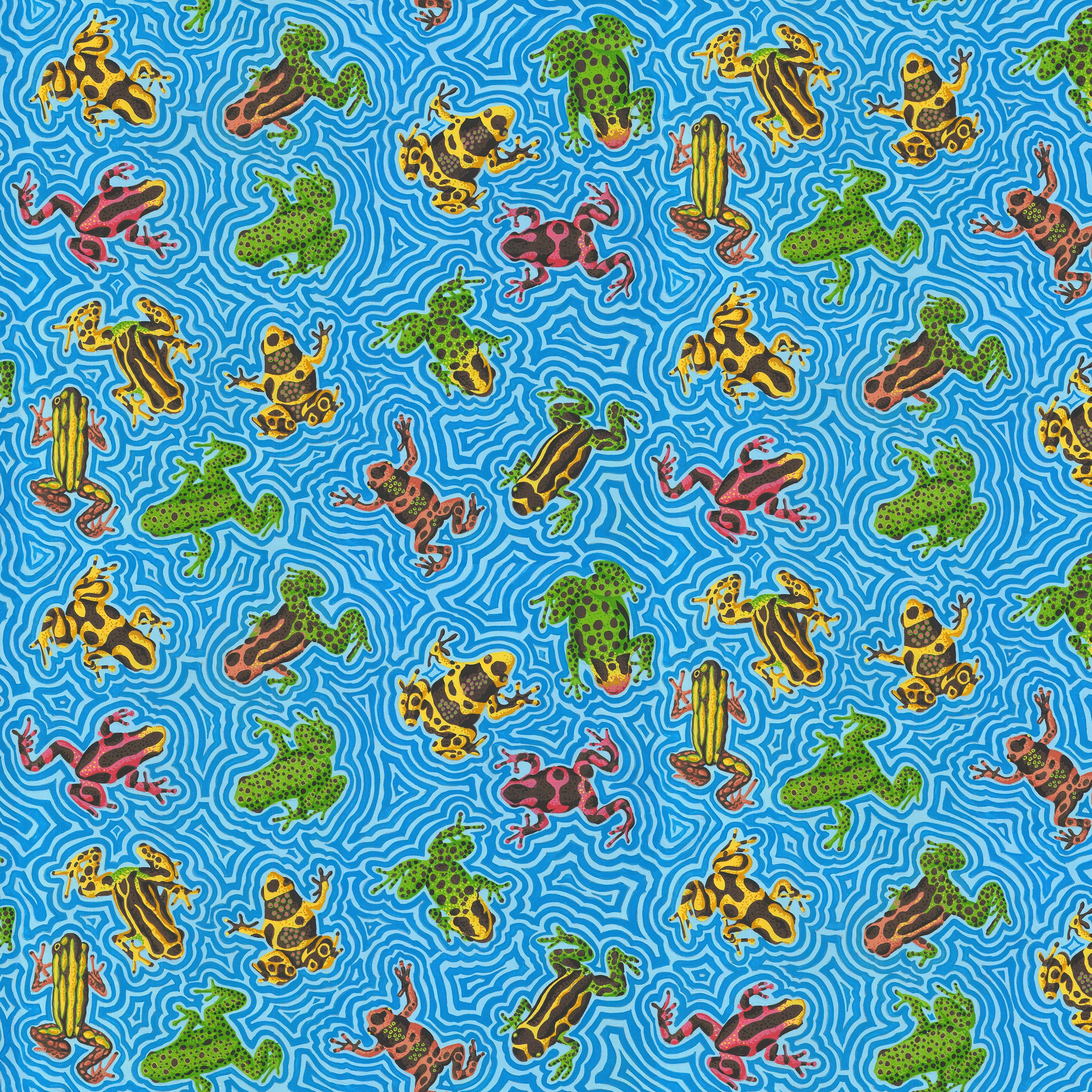 Utopia | Froggles - Blue by Snow Leopard Designs for FreeSpirit | PWSL143.BLUE