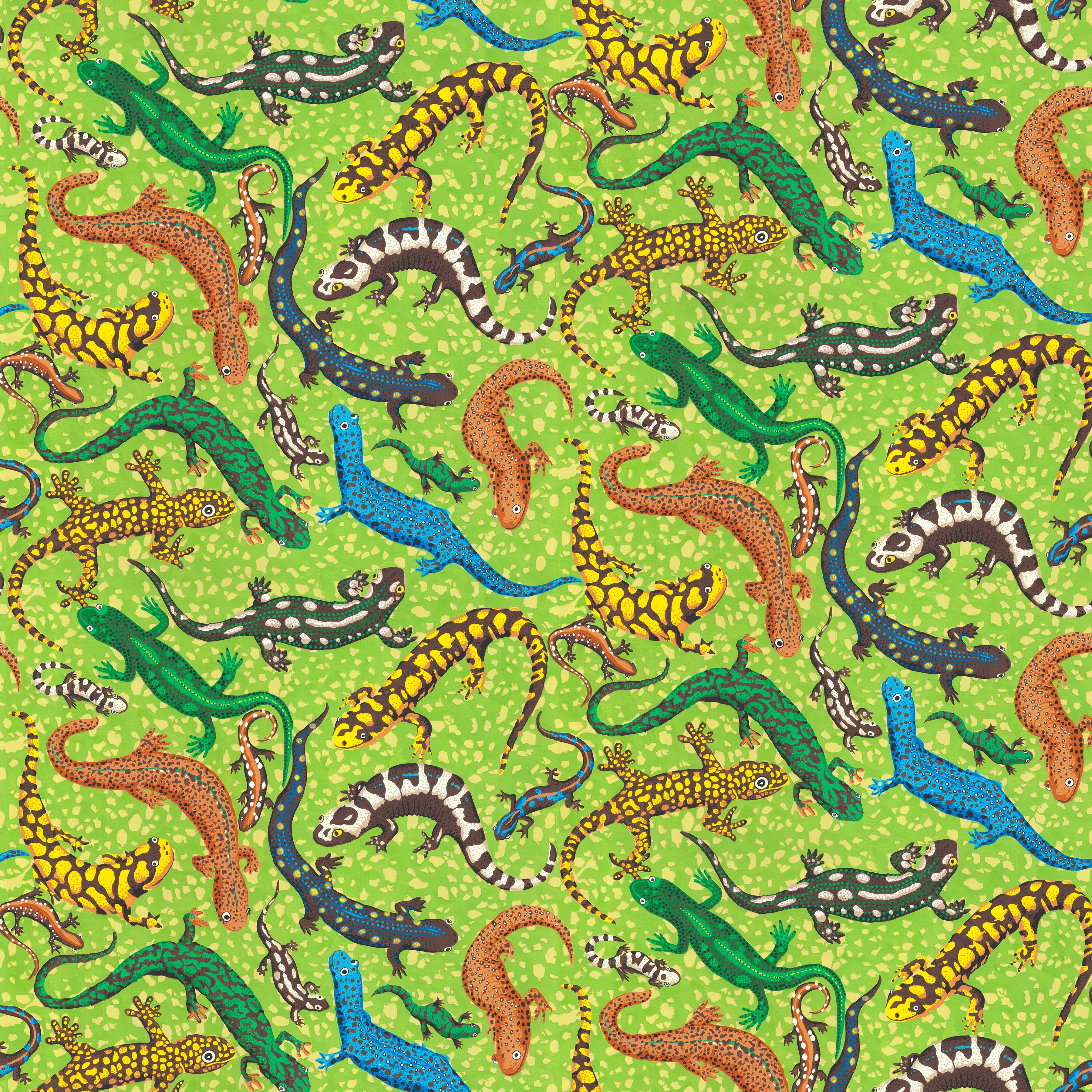 Utopia | Lizzie Lizards - Green by Snow Leopard Designs for FreeSpirit | PWSL144.GREEN