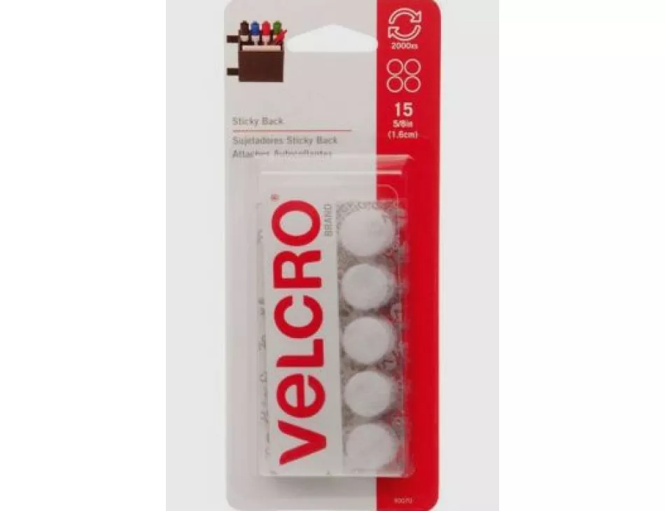 Velcro Sticky Back Circles White