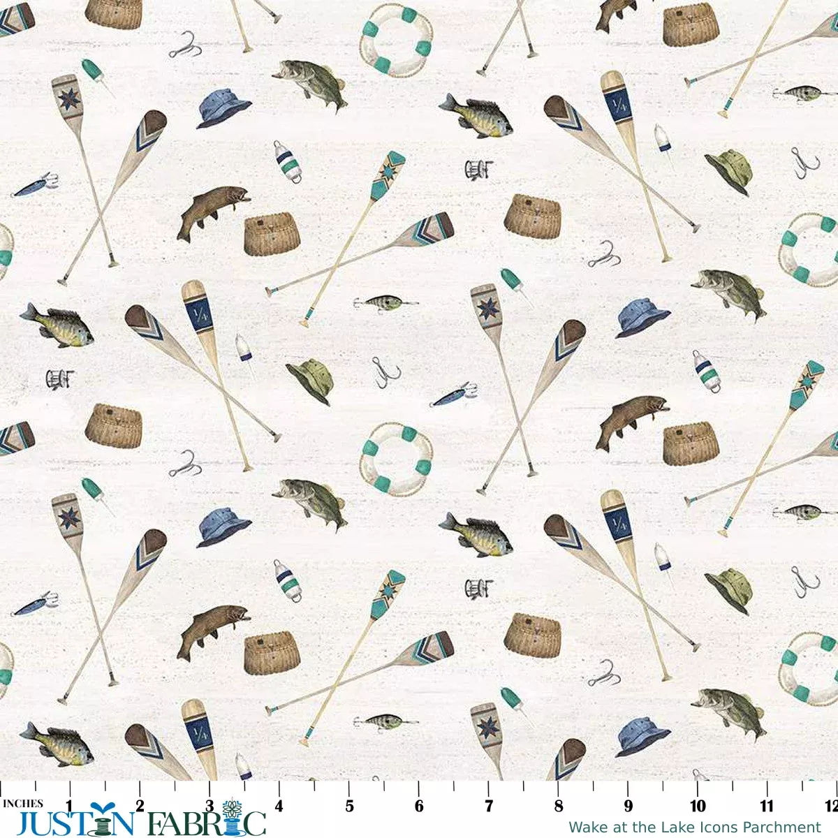 Wake at the Lake Icons Parchment Yardage by Tara Reed | Riley Blake Designs