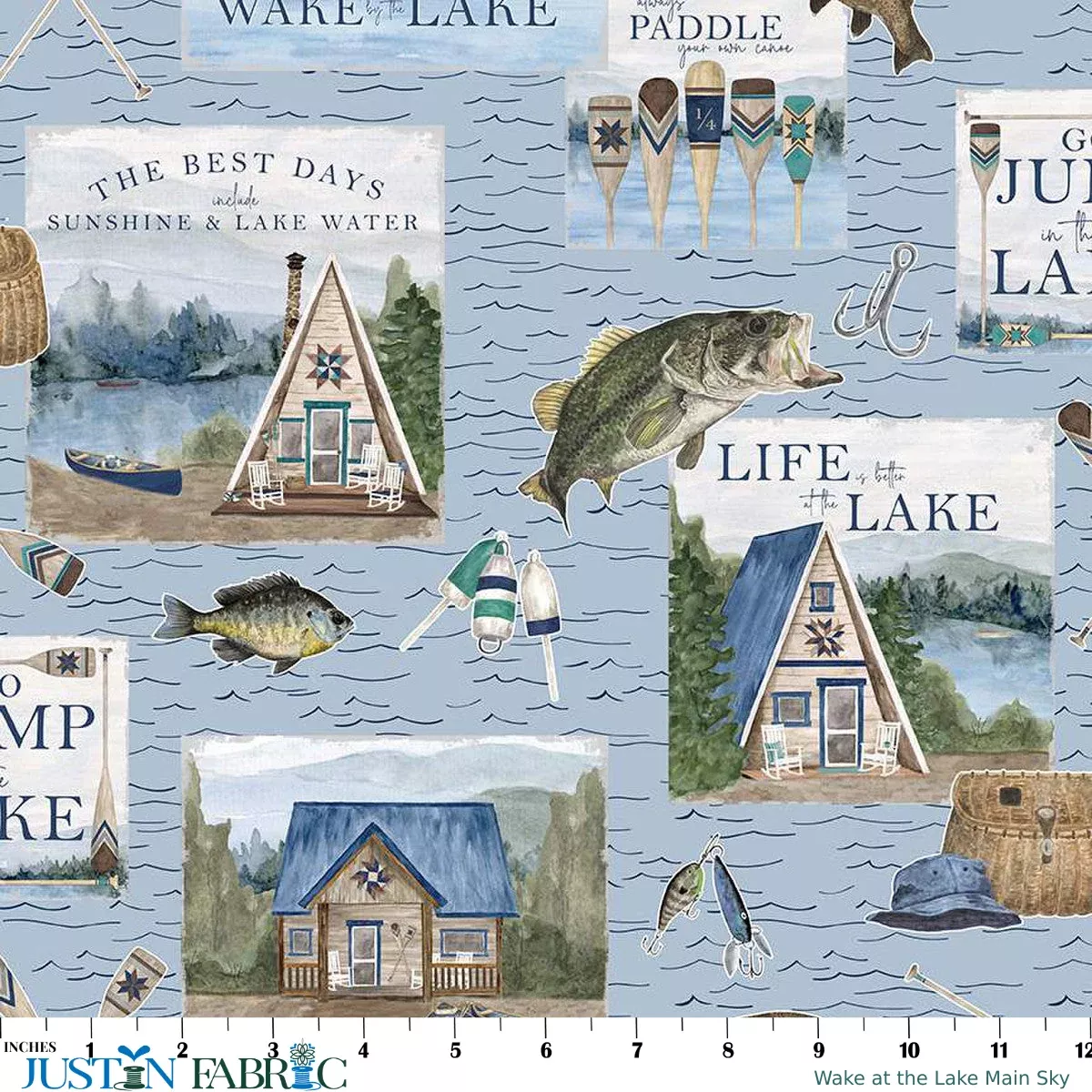 Wake at the Lake Main Sky Yardage by Tara Reed | Riley Blake Designs