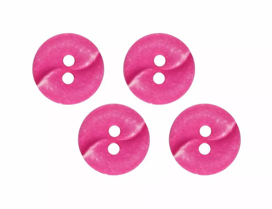 Wave Buttons Dark Pink 13mm