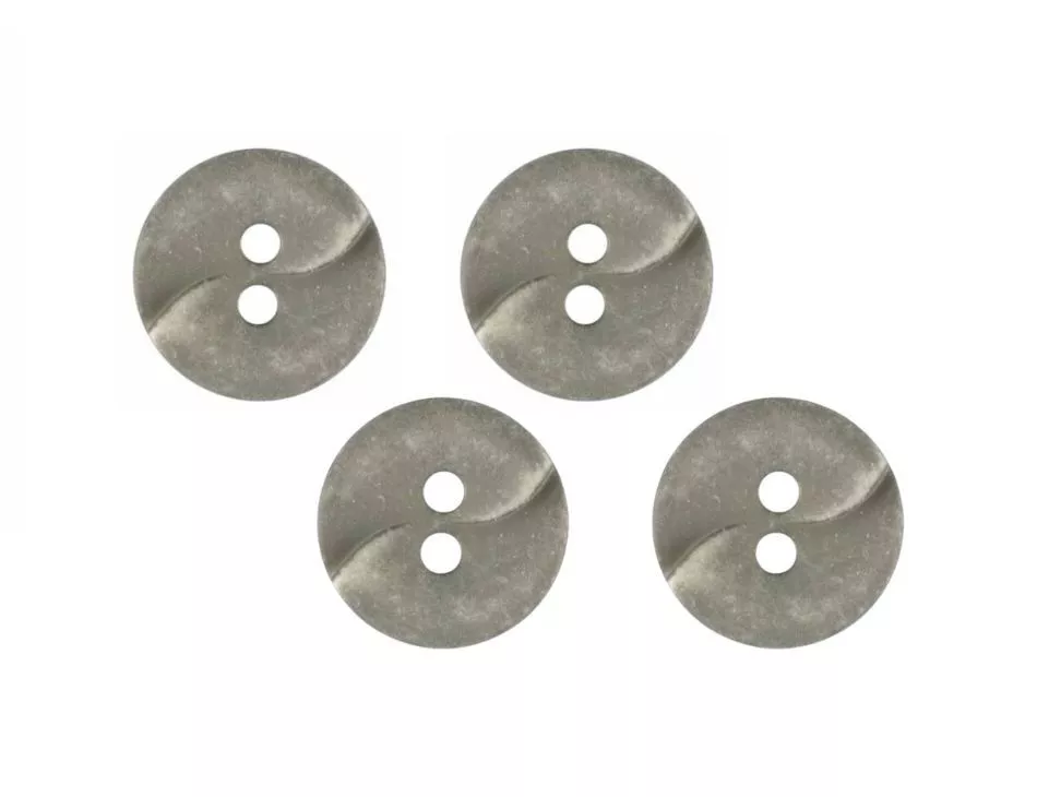 Wave Buttons Grey 13mm