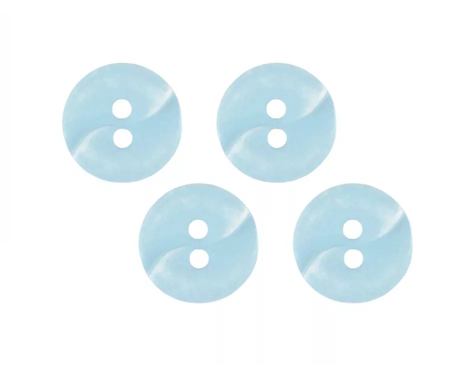 Wave Buttons Light Blue 13mm