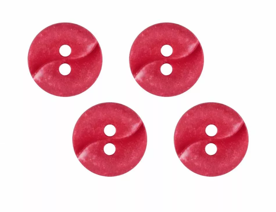 Wave Buttons Red 13mm