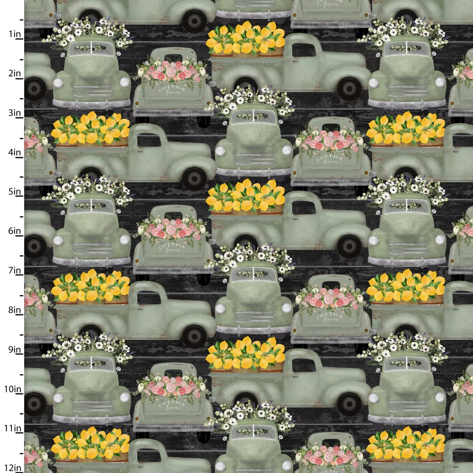 White Cottage Farm | Farm Fresh Trucks by Beth Albert for 3 Wishes Fabric | 20879-CHR