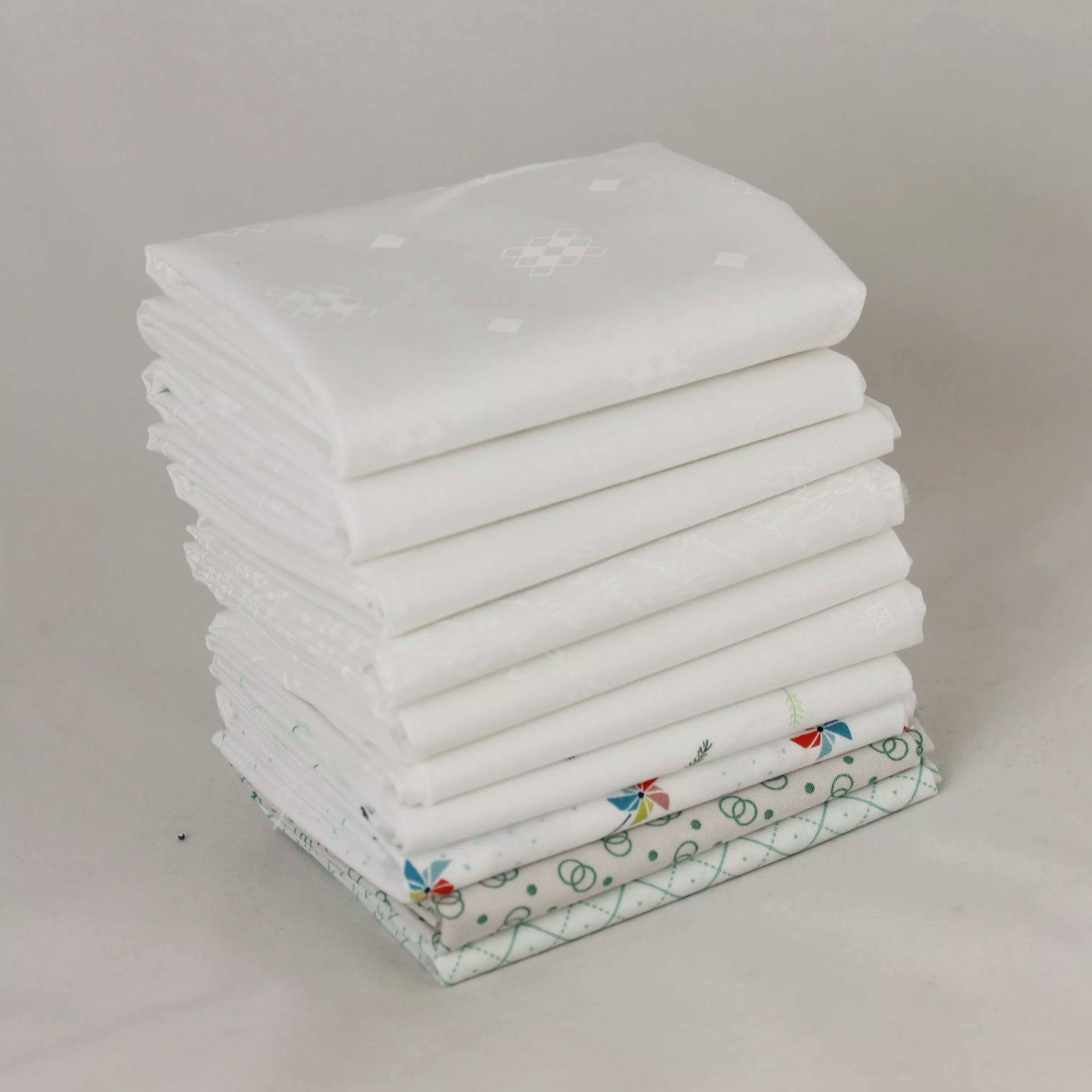 White Low Volume - Fat Quarter Bundle (10 pcs) by Mixed Designers for Southern Fabric
