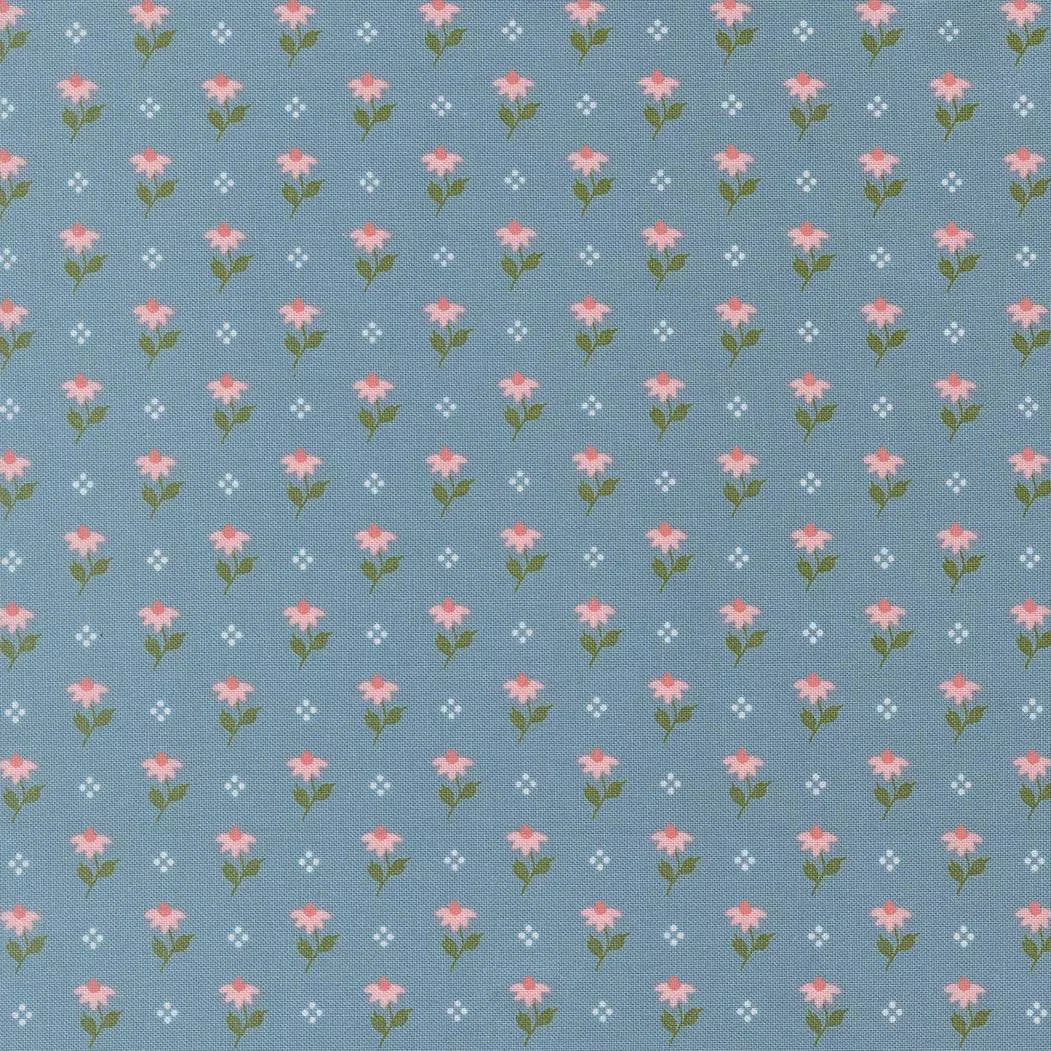 Wild Honey Bumbling Posies Sky 5252 14 by Lella Boutique for Moda. Sold in 1/2 Yard Increments