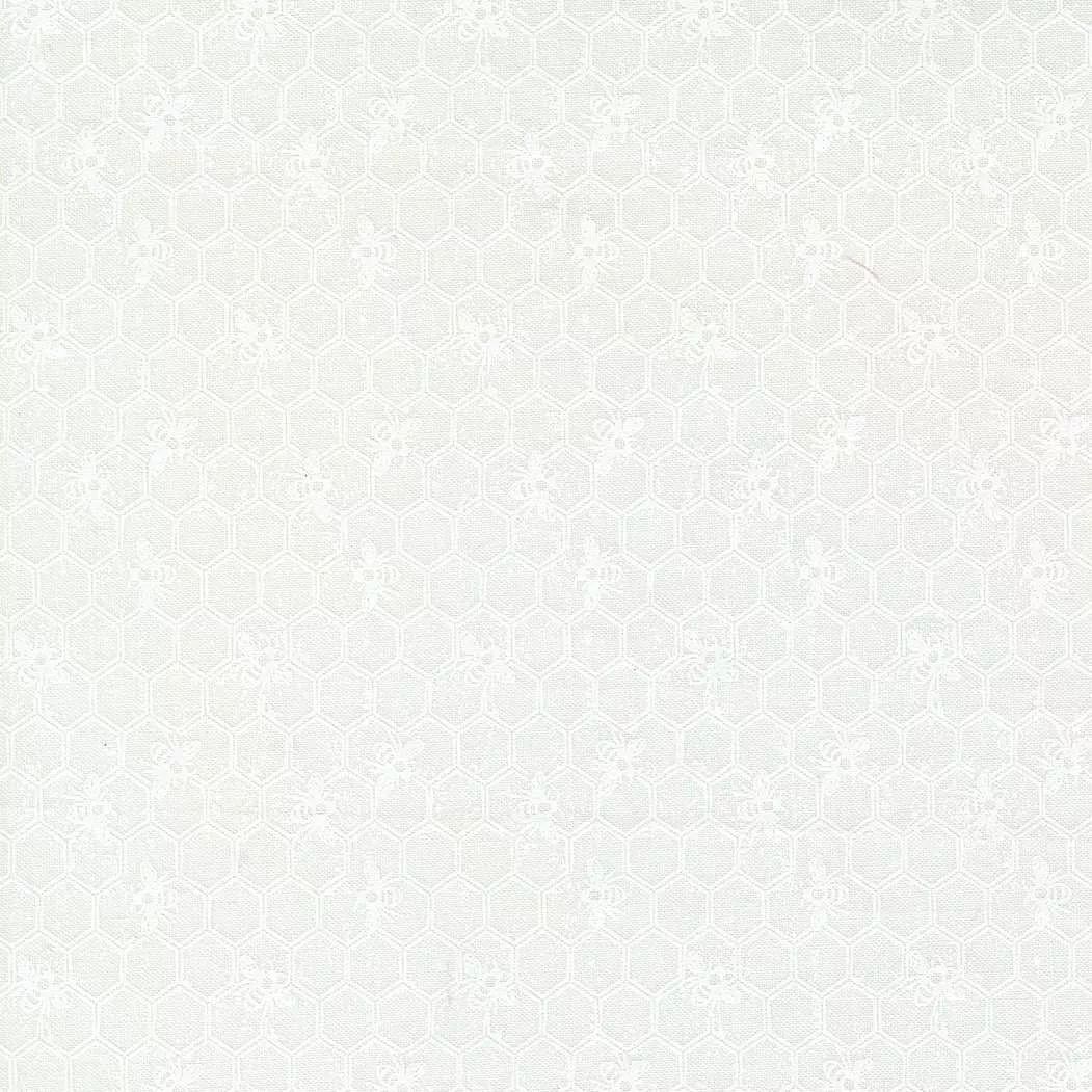 Wild Honey Honeycomb Daisy White 5253 21 by Lella Boutique for Moda. Sold in 1/2 Yard Increments