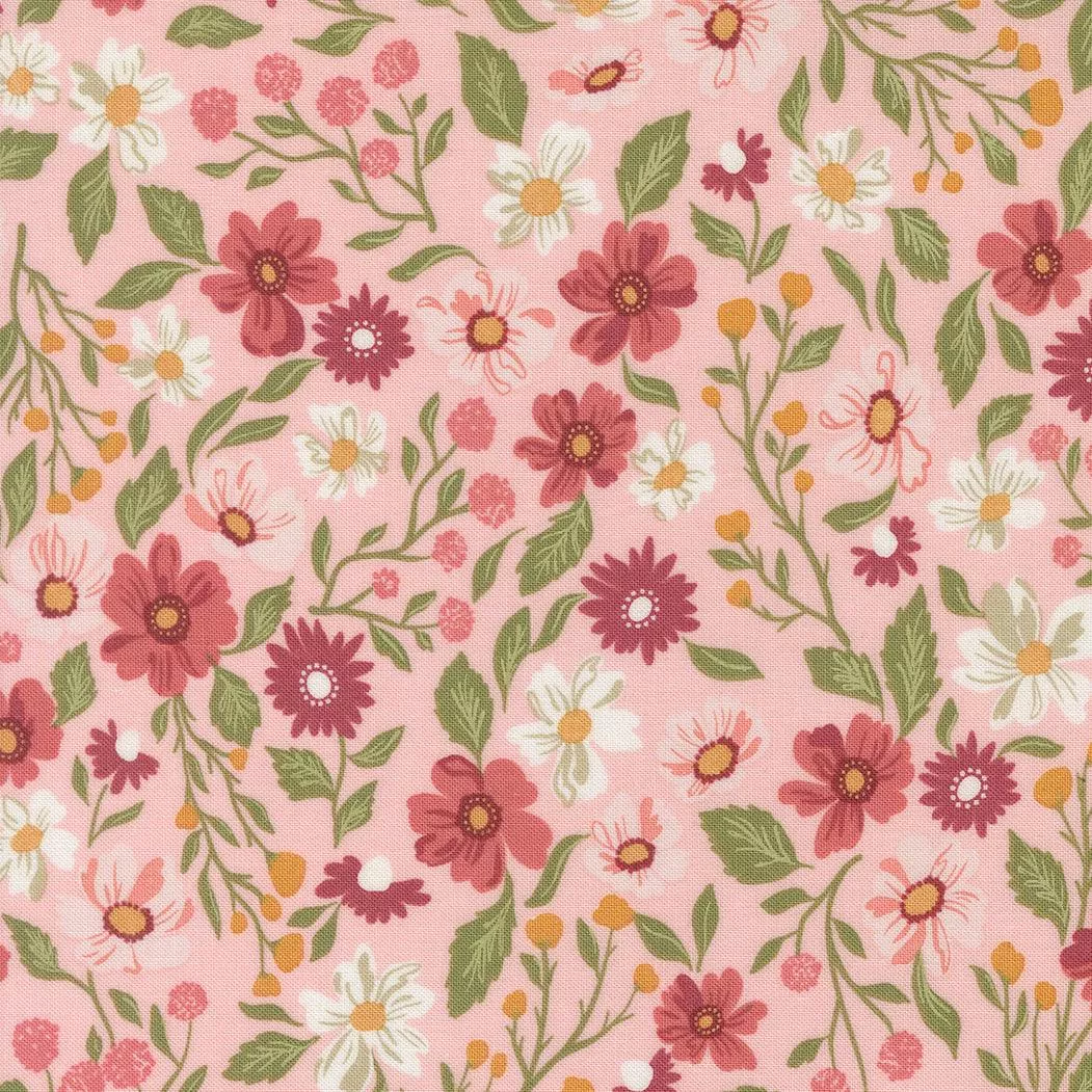 Wild Honey Wildflower Dance Carnation 5250 12 by Lella Boutique for Moda. Sold in 1/2 Yard Increments
